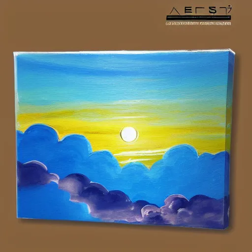 Image similar to paint acrylic sunsat sky