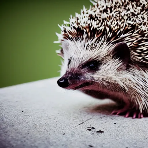 Image similar to a hedgehog sitting on top of white horse, photorealistic