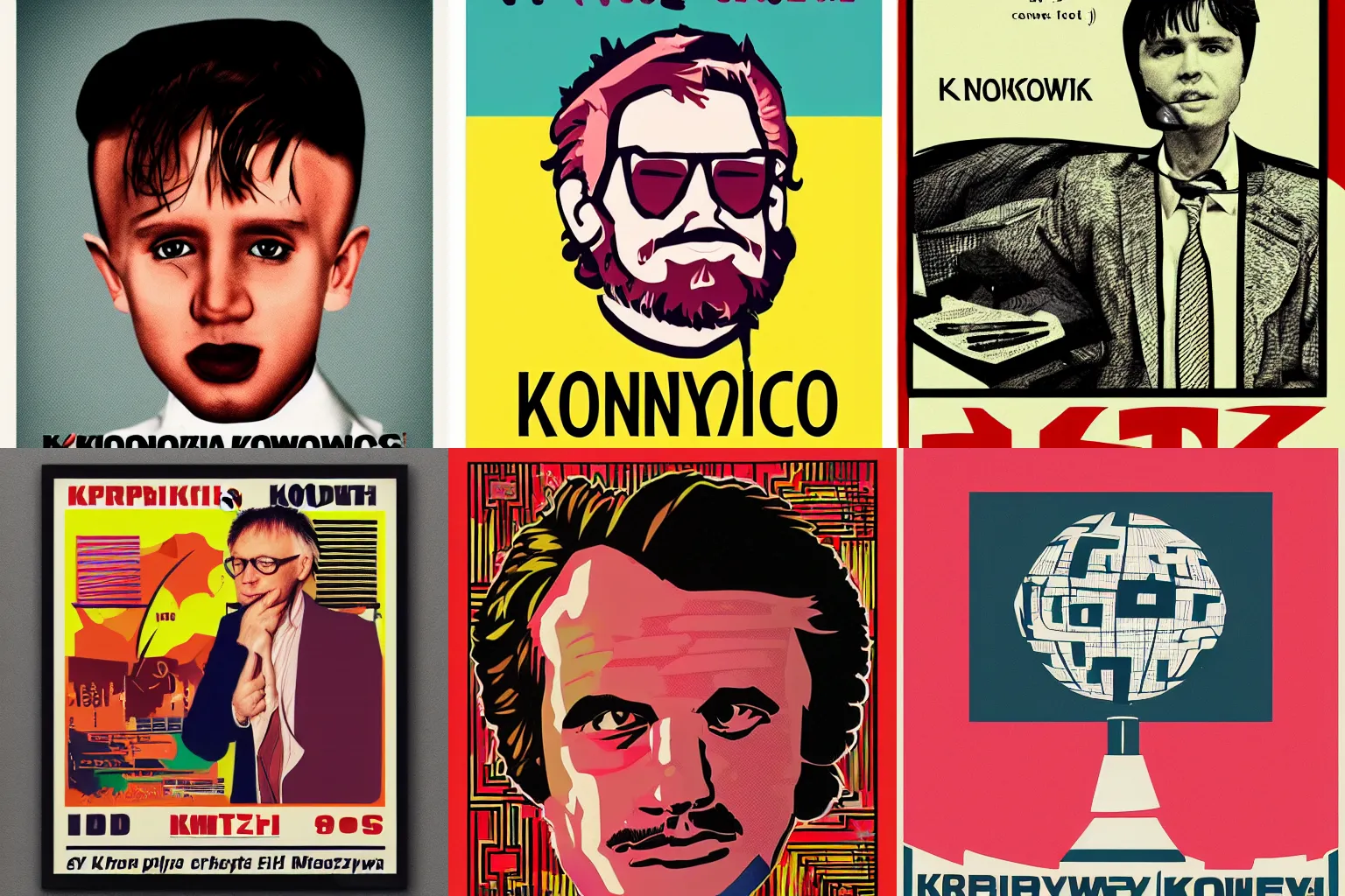 Prompt: Krzysztof Kononowicz, 80s style poster