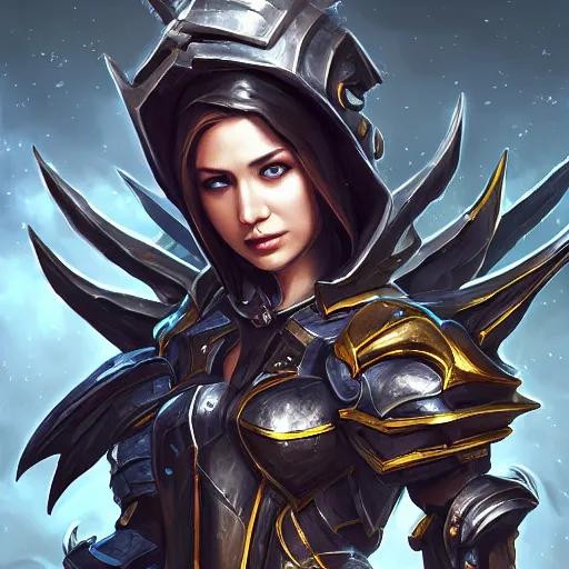 Prompt: portrait of wasp resembling a knight in black monstrous armor with dragonfly wings on its back, league of legends splash art, hearthstone splash art, full body shot, rule of thirds, ultrafine hyperrealistic detailed face, artgerm, greg rutkowski, trending on artstation, 8 k, intricately detailed, highly detailed