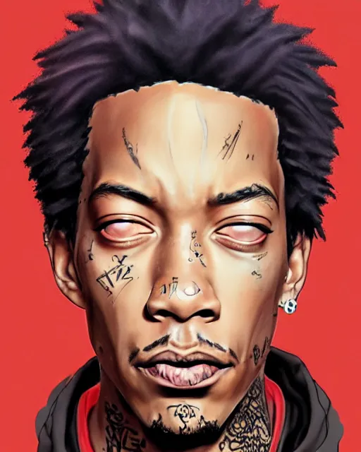 Prompt: portrait of wiz khalifa, sketch, artstation trending, high detail, focus, smooth, creepy, by yusuke murata, takehiko inoue, hiroya oku, makoto yukimura, shinichi sakamoto, kousuke oono