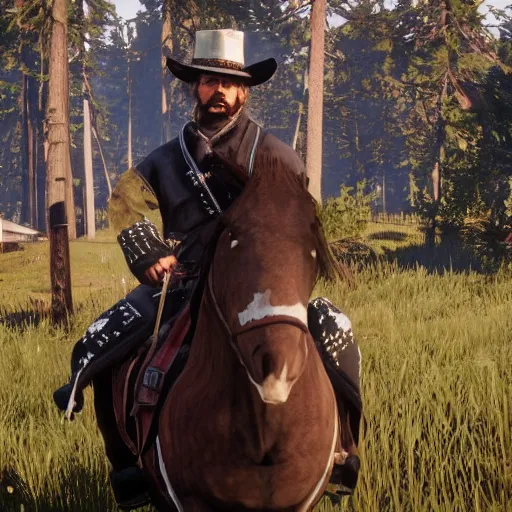 Image similar to A zaporizhian sich cossack in Red Dead Redemption 2