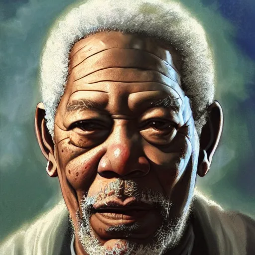 Prompt: morgan freeman in fullmetal alchemist, closeup portrait art by donato giancola and greg rutkowski, vintage retro, realistic face, digital art, trending on artstation, symmetry!!