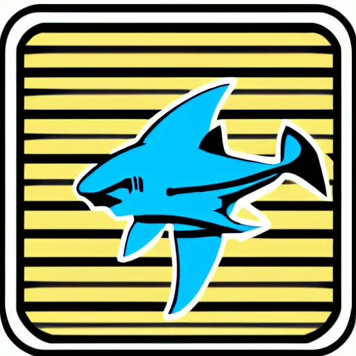 Prompt: circular shark icon, minimalist, vector