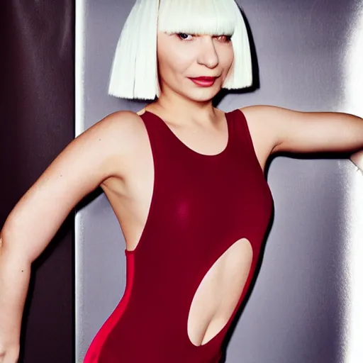 Image similar to sia furler wearing a leotard photoshoot