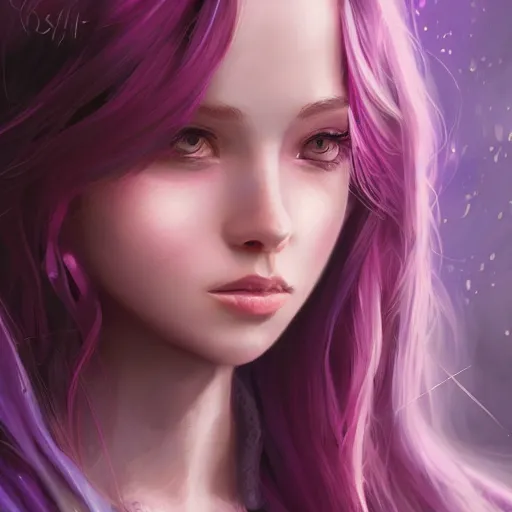 Prompt: teen girl, violet hair, gorgeous, amazing, elegant, intricate, highly detailed, digital painting, artstation, concept art, sharp focus, illustration, art by ross tran