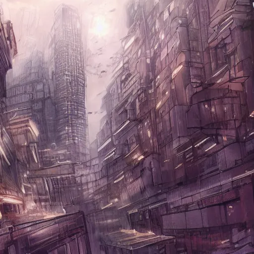 Image similar to city landscape concept art, gravity failing, ultra detailed