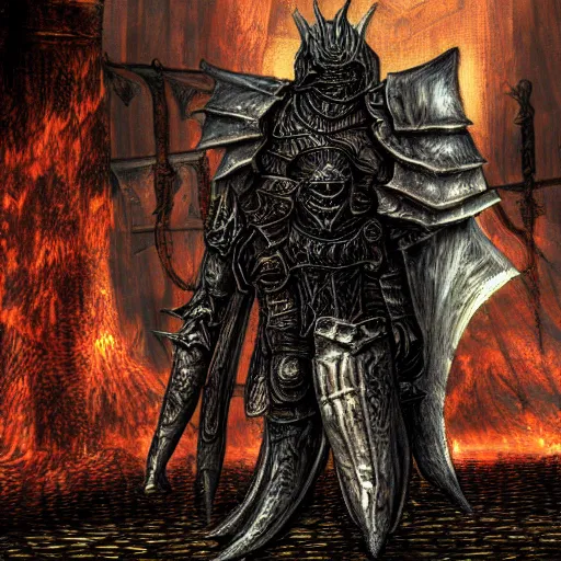 Prompt: Dark souls in the style of Giger