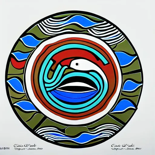 Image similar to whale in style of haida gwaii, pacific northwest coast, native american art, clean