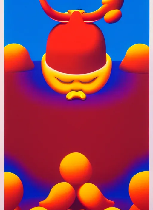 Image similar to devil by shusei nagaoka, kaws, david rudnick, airbrush on canvas, pastell colours, cell shaded, 8 k