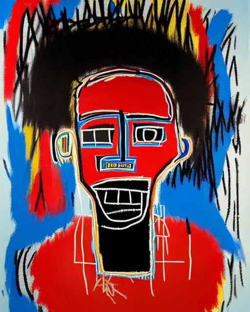 Image similar to A extremely highly detailed majestic hi-res beautiful immaculate head and shoulders award winning painting masterpiece of the face of a strong black african man by Jean-Michel Basquiat, 8k, high textures, hyper sharp, insanely detailed and intricate, super detailed, 8k HDR high quality