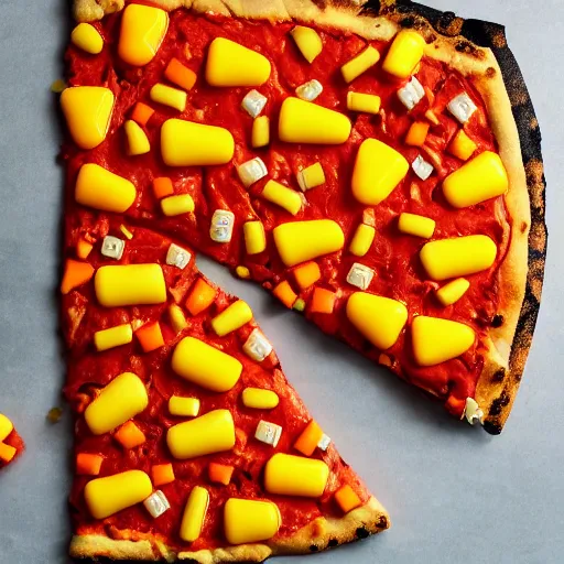 Image similar to photo of candy corn pizza