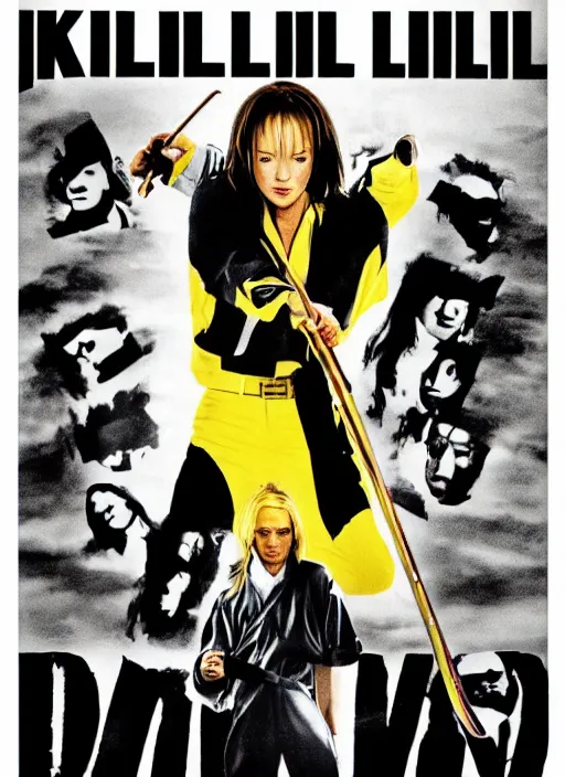 Prompt: movie poster, directed by quentin tarantino, in the movie kill bill