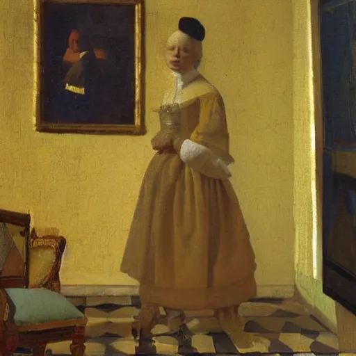 Prompt: vienna state opera house, oil painting by johannes vermeer