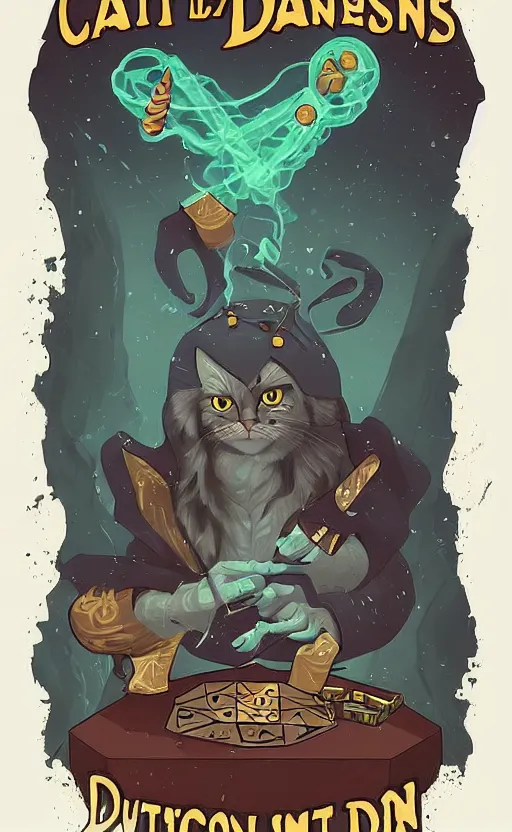 Image similar to powerful wizard cat, dungeons and dragons by simon kennedy, studio muti