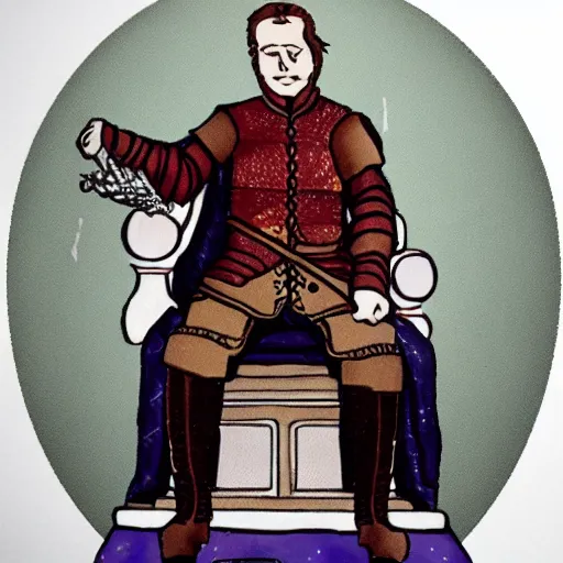 Image similar to george floyd depicted as king sitting on the iron throne, game of thrones