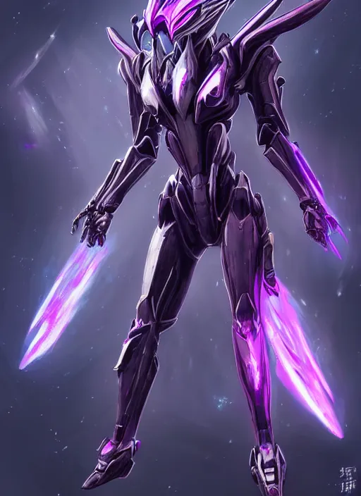 Image similar to cinematic, hyperdetailed elegant beautiful stunning giant anthropomorphic mecha hot female dragon goddess, sharp spines, sharp metal ears, smooth purple eyes, smooth fuschia skin, silver armor, nebula size, space, epic proportions, epic scale, macro giantess, warframe, destiny, furry, dragon art, goddess art, giantess art, furaffinity, octane