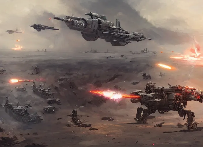 Image similar to normandy landings against skynet and t - 6 0 0 terminators, epic battle, concept art, artstation, art by greg rutkowski