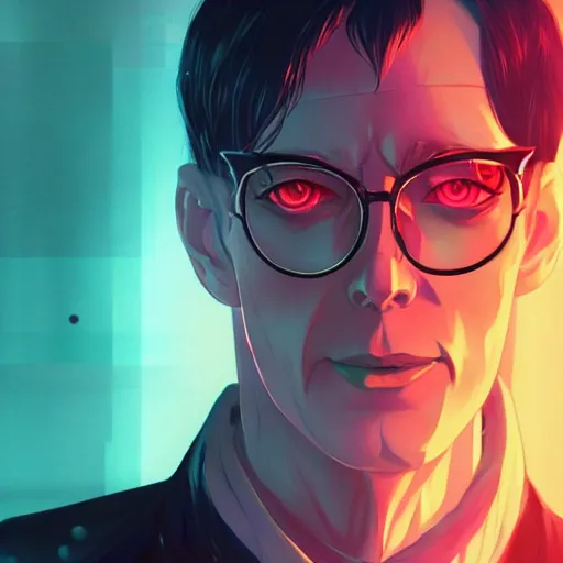 Image similar to william gibson as Case from Neuromancer, ambient lighting, 4k, anime key visual, lois van baarle, ilya kuvshinov, rossdraws, artstation