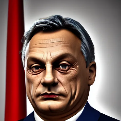 Image similar to hungarian prime minister viktor orban, highly detailed face, 3 d photorealistic render, octane, high resolution, 8 k