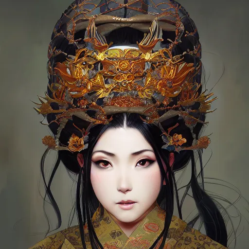 Prompt: a photorealistic dramatic fantasy render of a beautiful woman hinata hyuga wearing a beautiful intricately detailed japanese monkey kitsune mask and clasical japanese kimono by wlop, artgerm, greg rutkowski, alphonse mucha, beautiful dynamic dramatic dark moody lighting, shadows, cinematic atmosphere, artstation, concept design art, octane render, 8 k