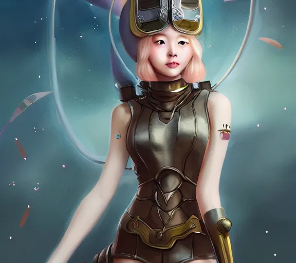 Image similar to fantasy girl, Medieval Futurism, Retrofuturism, medieval, science fiction by JeeHyung lee, Anna Nikonova aka Newmilky, Adrian Wilkins and 23monkey trending on artstation, 2D art, 2dcg #digital art #cute #girls photoshop