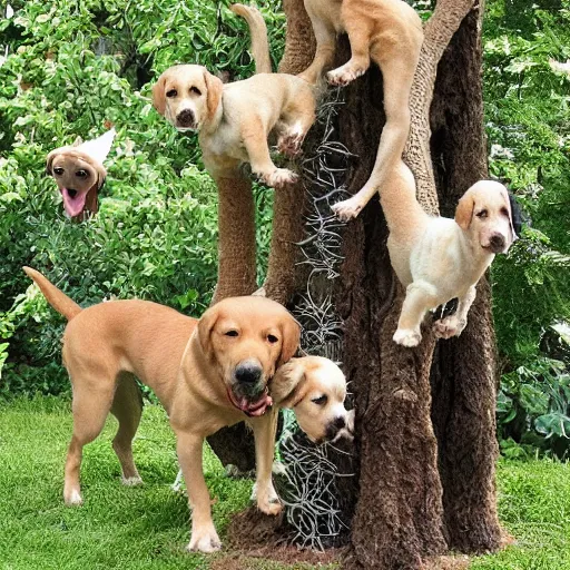 Prompt: dog trees