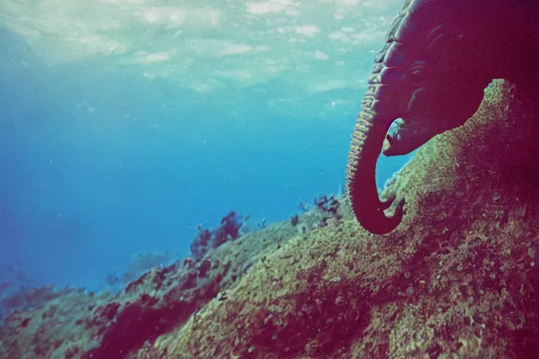 Image similar to a photo of a seahorse elephant in its natural habitat, kodak ektachrome e 1 0 0 photography