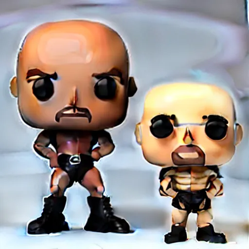 Image similar to TechnoViking male with no shirt, large muscles, bald head, dirty-blonde extended goatee, necklace chibi as a Funko Pop