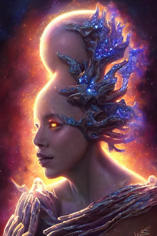 Prompt: beautiful oil painting with high detail of a wise Space ent(Crying Joyfully) made of stars and plasma, hybrid from dungeons and dragons and art direction by James Cameron ;by artgerm; wayne reynolds art station; cinematic quality character render; low angle; ultra high quality model; production quality cinema model