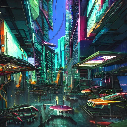 Image similar to cyberpunk naples landscape