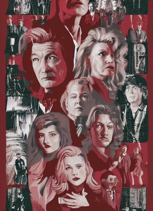 Image similar to twin peaks movie poster art by gabz