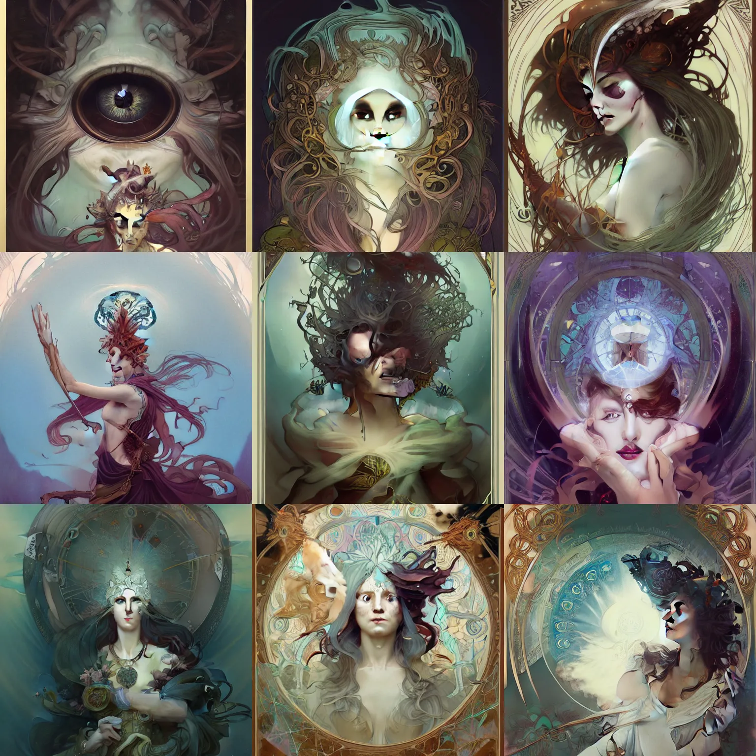 Prompt: eye of skadi by Peter Mohrbacher, Alphonse Mucha, Brian Froud, Yoshitaka Amano, Kim Keever, Victo Ngai, James Jean