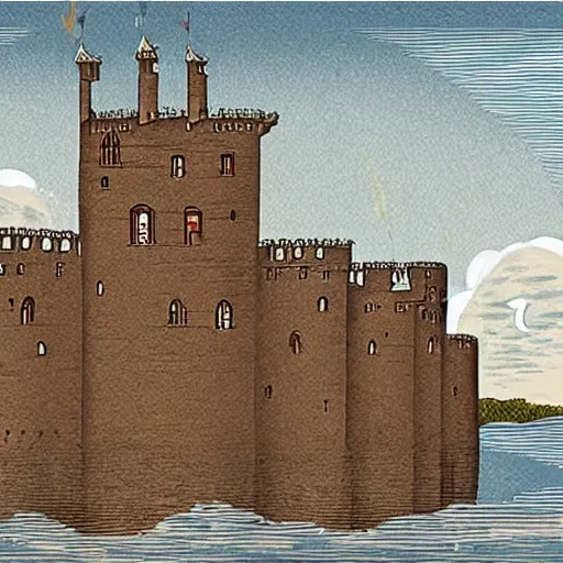 Image similar to Illustration of a medieval floating castle