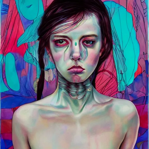 Prompt: artwork woman by Martine Johanna