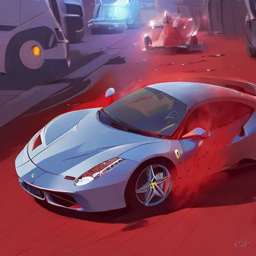 Prompt: ferrari official fanart behance hd artstation by jesper ejsing, by rhads, makoto shinkai and lois van baarle, ilya kuvshinov, ossdraws, by feng zhu and loish and laurie greasley, victo ngai, andreas rocha, john harris