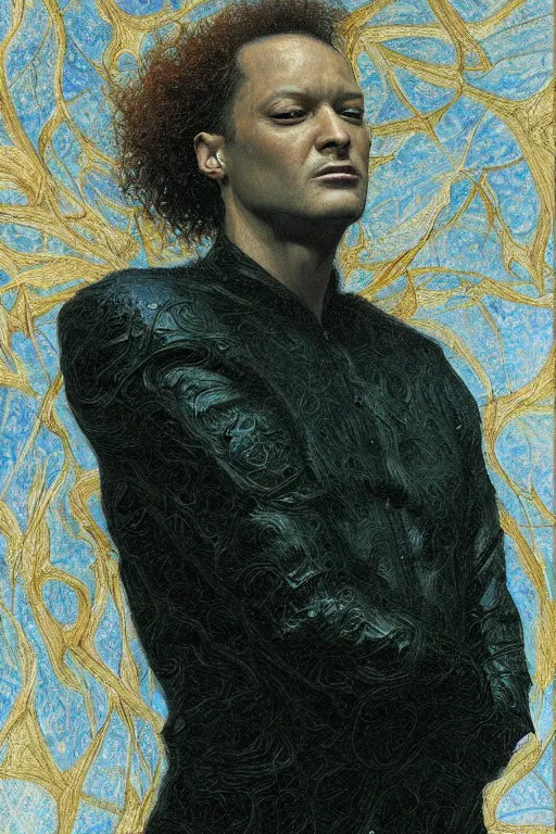 Image similar to portrait of the king of dreams morpheus, by giancola, very detailed art, elegant, sophisticated, high resolution, smooth