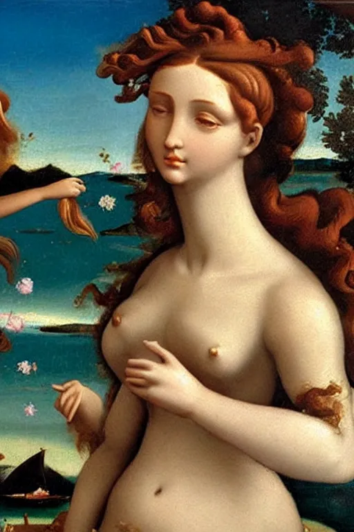 Image similar to beautiful portrait of a woman, the birth of venus collectable toy action figure