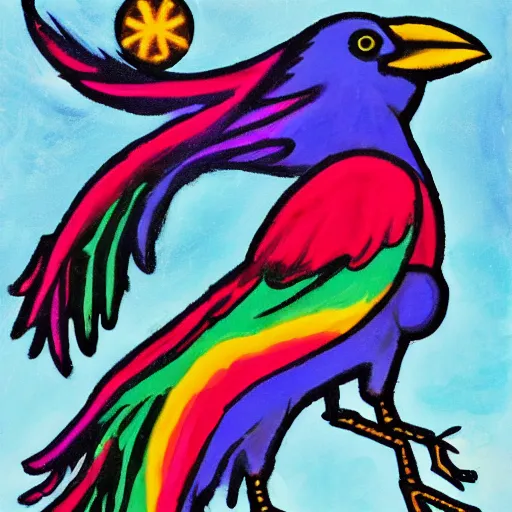 Image similar to rainbow cosmic raven