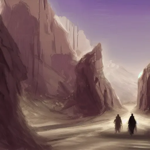 Image similar to last oasis, nomads wandering the desert concept art