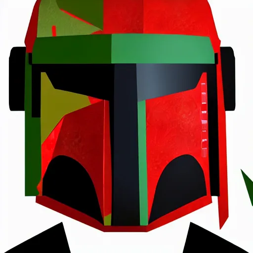 Image similar to vector, low poly, boba fett icon, digitalart, cgstation, artstation