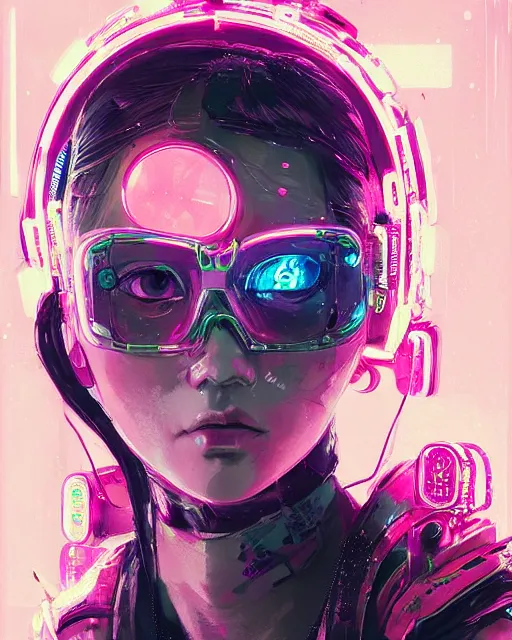 Image similar to detailed portrait beautiful Neon Operator Girl, cyberpunk futuristic neon, reflective puffy coat, decorated with traditional Japanese ornaments by Ismail inceoglu dragan bibin hans thoma greg rutkowski Alexandros Pyromallis Nekro Rene Maritte Illustrated, Perfect face, fine details, realistic shaded, fine-face, pretty face