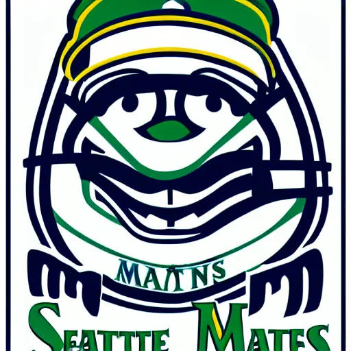 Prompt: seattle mariners logo, by dr, seuss