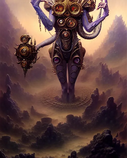 Image similar to the chariot tarot card, fantasy character portrait made of fractals, ultra realistic, wide angle, intricate details, the fifth element artifacts, highly detailed by peter mohrbacher, hajime sorayama, wayne barlowe, boris vallejo, aaron horkey, gaston bussiere, craig mullins