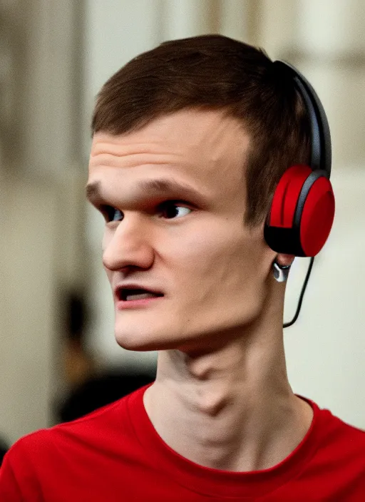 Prompt: vitalik buterin in headphones starring in pixar cartoon. vitalik buterin, medium shot, perfect symmetric face, coherent eyes, pixar stylebeautiful face, fine details., very sharp, 4 k