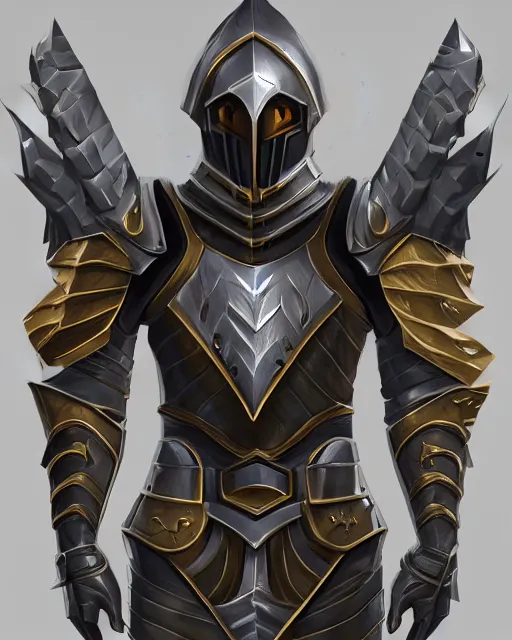 Image similar to noble armor, medieval fantasy concept art, trending on artstation, shiny silver with gold accents, flat shading, smooth lines, extremely clean, uncluttered, symmetrical, front view, simple line art