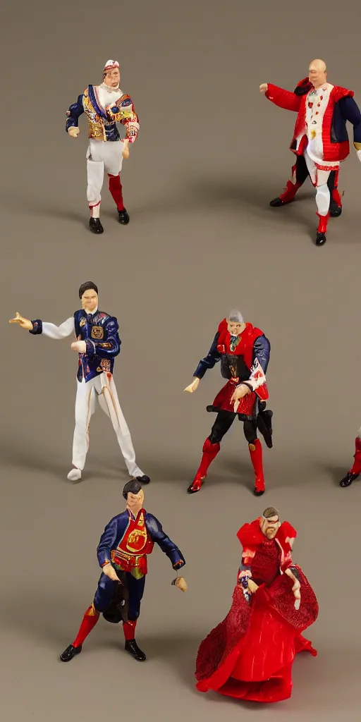 Image similar to bootleg plastic figure of a spanish bullfighter cursed photography, middle shot