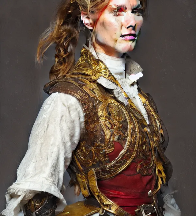 Prompt: portrait of a swedish woman wearing a traditional nineteenth century kingdom of sweden military jacket, metal shoulder pauldrons, intricate, highly detailed, digital painting, artstation, concept art, sharp focus, cinematic lighting, illustration, art by artgerm and greg rutkowski, alphonse mucha, cgsociety