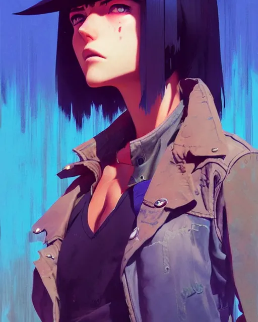 Image similar to a girl western bounty hunter | | fine detail!! anime!! realistic shaded lighting!! poster by ilya kuvshinov katsuhiro otomo ghost - in - the - shell, magali villeneuve, artgerm, jeremy lipkin and michael garmash and rob rey