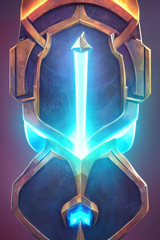 Image similar to shield fantasy epic legends game icon stylized digital illustration radiating a glowing aura global illumination ray tracing hdr fanart arstation by ian pesty and katarzyna da „ bek - chmiel